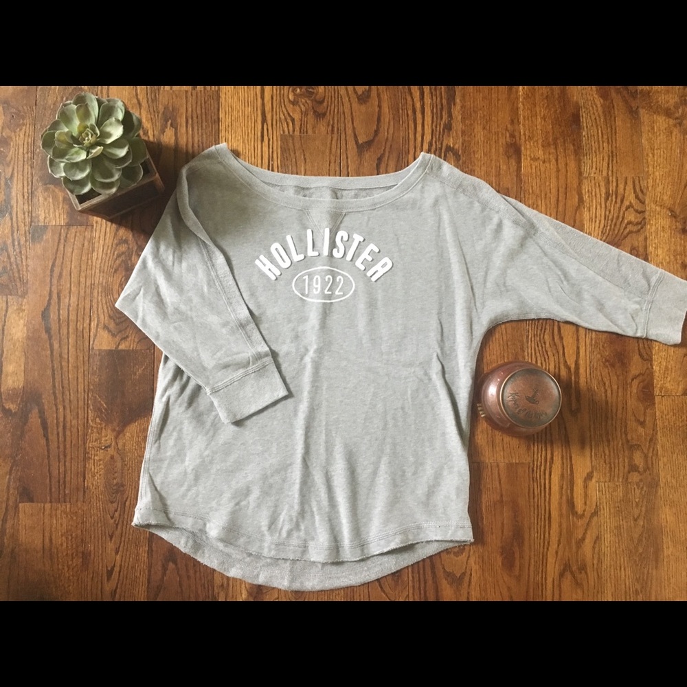 Gray Hollister Sweatshirt with White Lettering